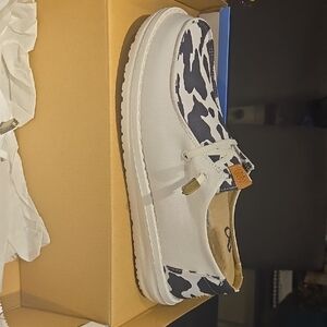 Hey Dude White and Black Flats